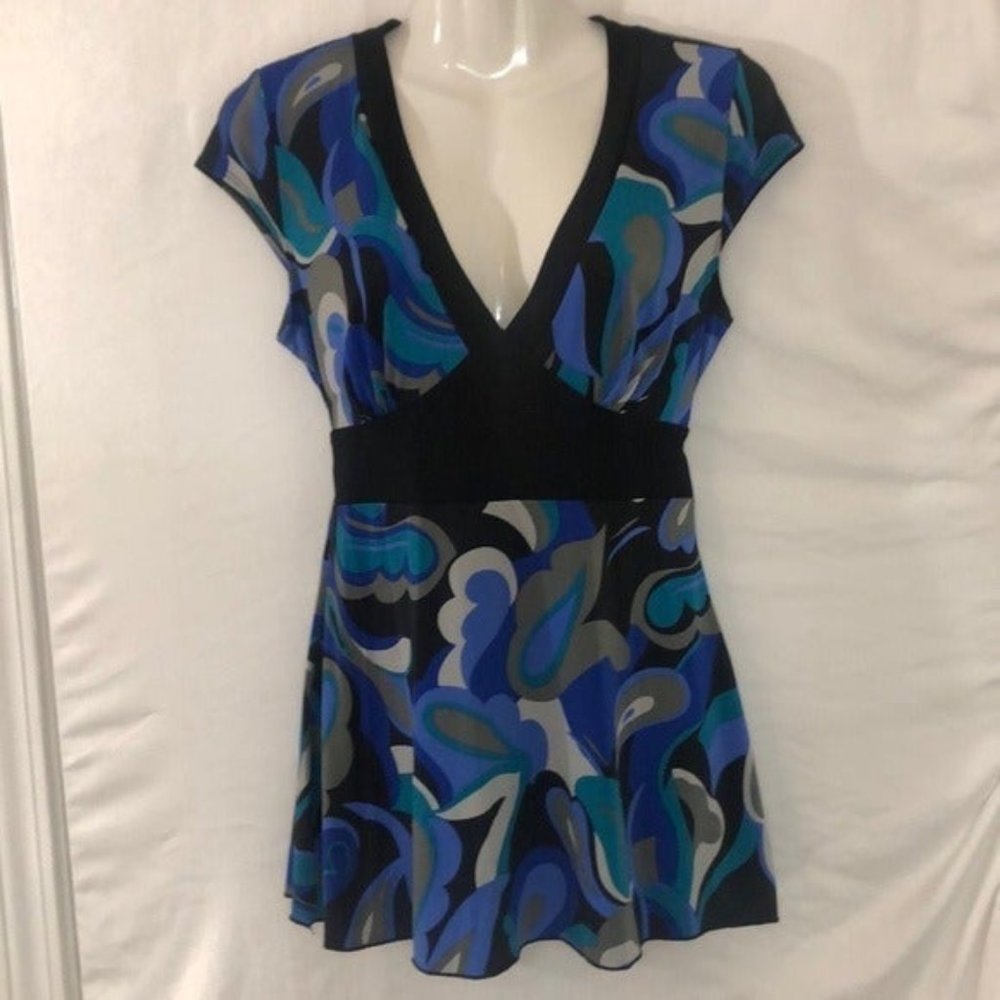 Ladies B Wear Paisley Printed Blouse L
